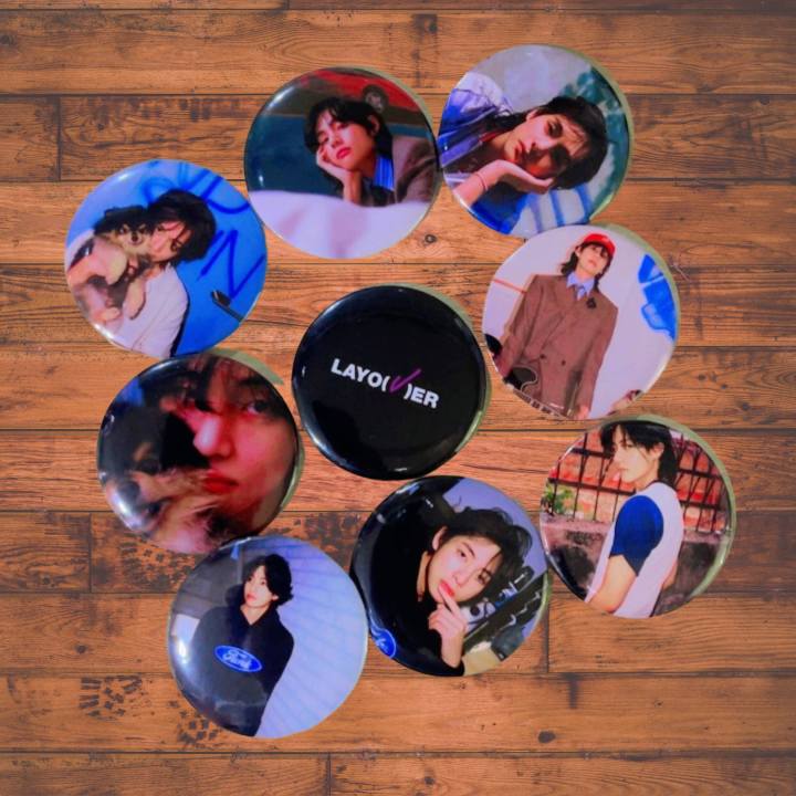 9Pcs/Set BTS-V  Layover Photo Concept Badge/Brooch