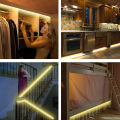PIR Motion Sensor LED Strip Lights Wireless Wardrobe Closet Night Lamp.