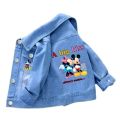 New Baby Boys Girls Denim Mickey Minnie Mouse Jacket Coat Children Kids 100% Cotton Printed Outerwear Clothes for 2 4 6 8 9y.