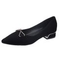 Chunky heel pointed-toe shoes 2024 Summer New Fairy Wanwan Lei Style Gentle Mid Heel Fairy Lady Black High Heels.