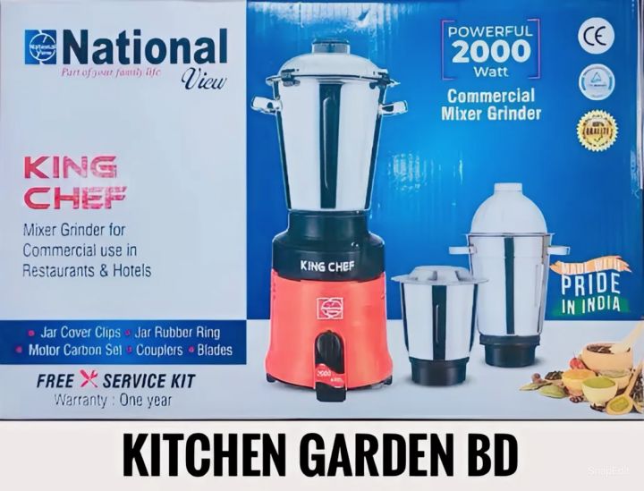 National King Chef 2000 Watt Blender Powerful Commercial Mixer Grinder