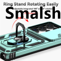 Smalshop For Samsung Galaxy S25 Ultra 5G S25 Plus Case Armor Magnetic Ring Holder Cover For Galaxy S25 Plus S25Ultra S 25 Slide Lens Protect Funda.