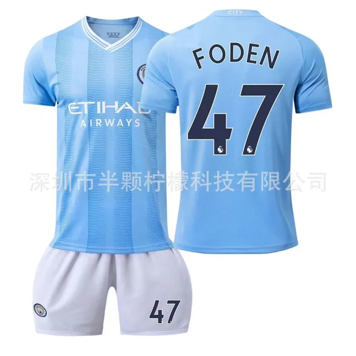 23-24%20ew%20anchester%20City%20ome%20Football%20Suit%20suit%20o.9%20a%20o.17%20e%20raone%20Adult%20Children%20Short%20Se%20-%20Image%203