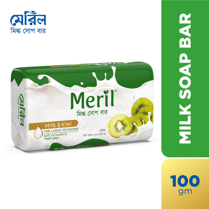 Meril Milk And Kiwi Soap Bar - 100gm