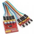 Four Way Tracking Sensor 4 Channel Infrared Detector Tracking Line Obstacle Avoidance Sensor Module Adapters 3.3V-5V Infrared Tracking Obstacle Avoidance Sensor.