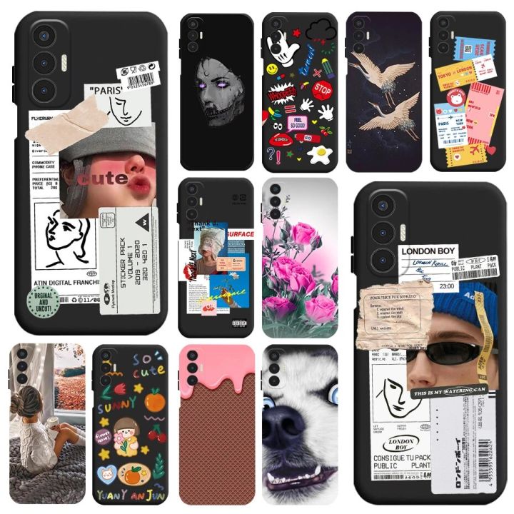 For Tecno Pova 3 Case Cover Shockproof Black Silicone Bumper Fashion TPU Back Phone Case For Tecno Pova 3 Pova3 LF7n Cover Funda