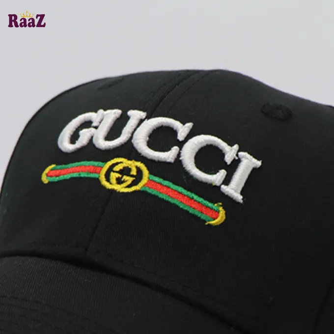 Black%20And%20White%20GUCCl%20%20Embroidery%20Logo%20Cotton%20Curved%20Cap%20-%20Image%204