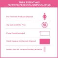 100 Pieces Feminine Personal Disposal Bags Refill Pack Black Opaque Bags for Sanitary,Tampons, Pads, and Liners.