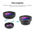 APEXEL APL-0.45WM Phone Lens Kit 0.45X Super Wide Angle & 12.5X Super Macro Lens HD Camera Lenses with Lens Clip for iPhone Samsung Huawei Xiaomi More Smartphone.