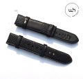 New Leather Watchband Wrist Strap 20mm 22mm 24mm With Silver Stainless Steel Buckle.