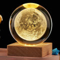 GC 3D Galaxy Crystal Ball Lamp, 2.4 Inch Crystal Ball Night Light With Wooden Base, 3D Engraving Holographic Lamp For Home Desktop Decoration. 