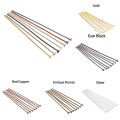 100-200pcs/bag 20 25 30 40 50 60 70 mm Flat Head Pins Metal Heads Eye Pin Gold/Copper/Rhodium Headpins For Jewelry Findings Making DIY Supplies. 