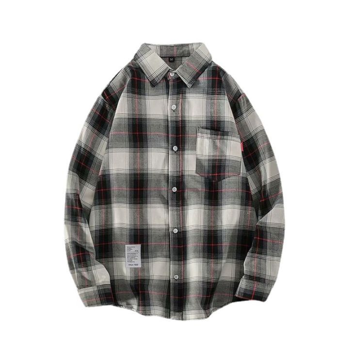 Autumn%20Hong%20Kong%20style%20ins%20plaid%20shirt%20tide%20men's%20long%20sleeve%20Korean%20version%20trend%20handsome%20top%20casual%20couple%20shirt%20jacket%20-%20Image%205