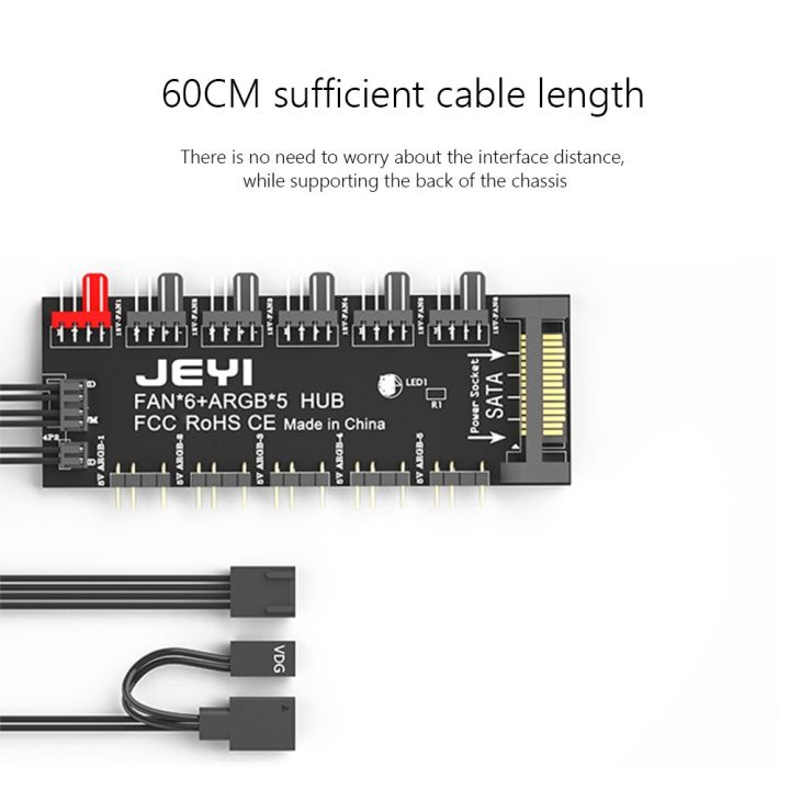 JEYI%204-pin%20PWM%20Cooling%20Fans%20HUB%20Cooler%20Splitter%20Extension%20Adapter%20Motherboard%20CPU%20Fan%20Controller%205*ARGB%20Interface%20-%20Image%203