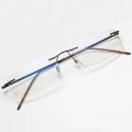 Man Rimless Reading Glasses Women Blue Light Blocking Read Glasses HD Lenses Presbyopic Eyewear Half Frame Presbyopia Eyeglasses. 