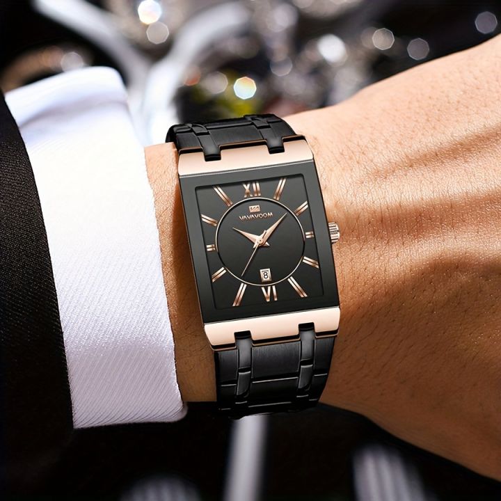 VA%20VA%20VOOM%20Men's%20Watch,%20Fashion%20Stainless%20Steel%203ATM%20Waterproof%20Calendar%20Square%20Quartz%20Wristwatch,%20Ideal%20choice%20for%20Gifts%20-%20Image%206