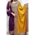 New Georgious Unstiched Afsan Printed Three Piece For Women ( 3 Pieces ) - Dress For Girls - 3 Pice Dress - Three Piece. 