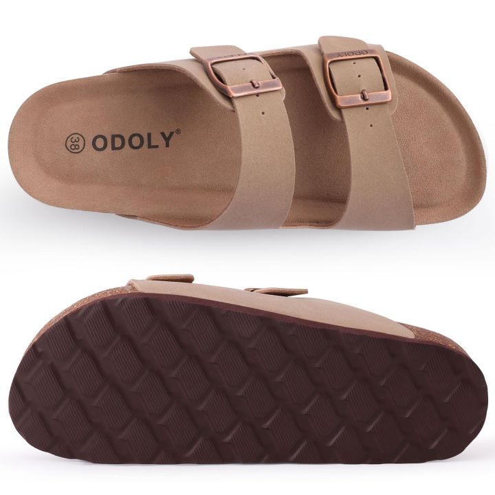 Shevalues%20Classic%20Platform%20Cork%20Sandals%20For%20Women%20Suede%20Flats%20Sandals%20Summer%20Outdoor%20Wear%20Beach%20Slippers%20With%20Adjustable%20Buckle%20-%20Image%204