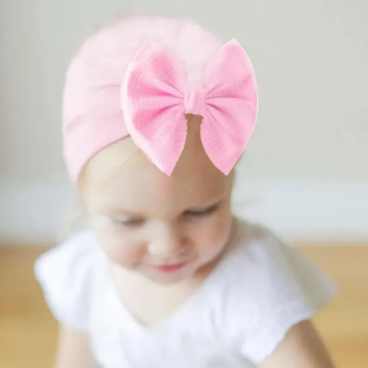 Accessories%20Baby%20Girl%20Cotton%20Turban%20Big%20Bow%20Hat%20Toddler%20Kids%20Head%20Wrap%20Newborn%20Beanie%20Solid%20Color%20Infant%20Bonnet%20Cap%200-2T%20-%20Image%202