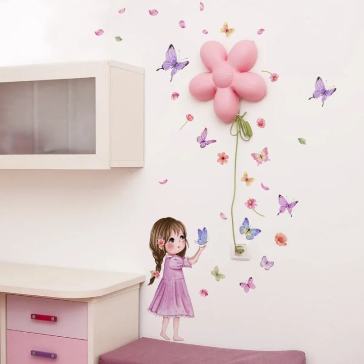 Cute%20Cartoon%20Butterfly%20Girl%20Wall%20Sticker%20Baby%20Room%20Kid%20Bedroom%20Kindergarten%20Background%20Wall%20Decor%20Stickers%20Birthday%20Party%20Photo%20-%20Image%204
