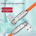 Fast Charge Type C Cable 180 Degree Rotation Elbow Cable for Game for Xiaomi Samsung OPPO Phone Charger USB C Micro USB Cable. 