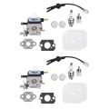 2X Carburetor with Air Filter Repower Kit for 2-Cycle Mantis 7222 7222E 7222M 7225 7230 7234 7240 7920 7924 Tiller. 