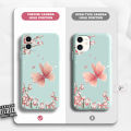 ZeroQiQi for Huawei Y7A 2020 Back Cover Flowers Butterflies Full Lens Protection Thin Anti Drop Phone Case Built in Thin Pile Liquid Silicone Soft Case. 