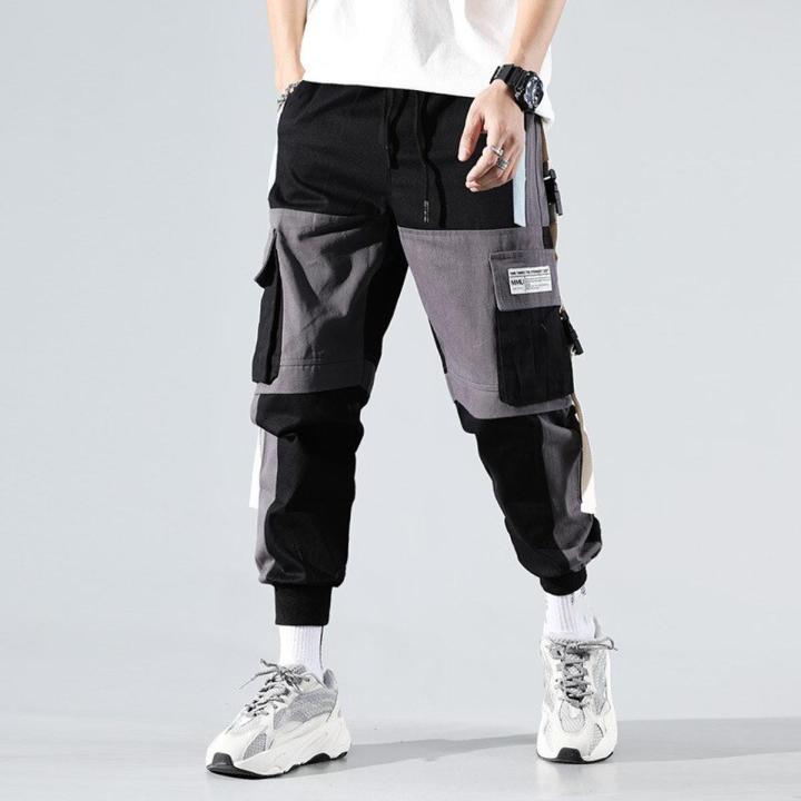 Streetwear Men's Multi Pockets Cargo Harem Pants Hop Casual Male Track Pants Joggers Trousers Fashion Harajuku Men Pants