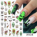 3D Halloween Nail Art Stickers Horror Ghost Skull Evil Eye Anime Decals Bloody Rose Sticker for Nail Manicure Decoration LEBF956. 
