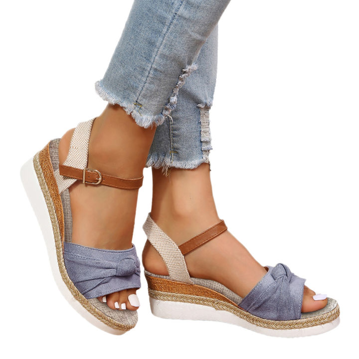 Color%20Block%20Knot%20Detail%20Espadrille%20Strap%20Wedge%20Sandals%20For%20Women%20Casual%20Open%20Toe%20Sandals%20Roman%20Platform%20Sandals%20House%20Foocus%20-%20Image%206