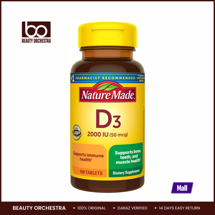 Nature Made Vitamin D3 2000 IU - 100 Tablets