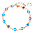 1 pc Luck Evil Eye Bracelets For Women Men Jewelry Gold Color Link Chain Colorful Enamel Bacelet 19.2cm Long. 