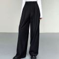 Deeptown Baggy Elegant Black Suit Pants Women Casual Classical Wide Old Money Office Grey Trousers Basic High Waist Korean. 