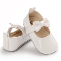 [TinyStepsBD]  Fashionable bowknot PU leather Baby shoe girl (White,). 
