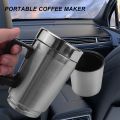 Car Heating Kettle, Simple 12V 300Ml Portable in Car Coffee Maker Tea Pot Vehicle Heating Cup Lid Outdoor Water Bottle Electric Tea Kettle. 