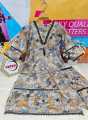 Stitched Digital Print China Linen Fabric Stylish Fashionable Two Piece Set for Women. 