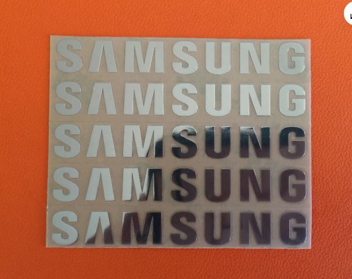 5 pcs Sticker for SAMSUNG Label Aufkleber Badge Logo 30mm x 6mm Chrome color