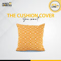 Cushion Cover, Yellow & White (14"x14") Only Cover. 