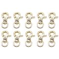 【Booming】 10pcs Black Silver Webbing Buckle Belt Keychain Detachable Snap Hook Leather Strap Buckles Pet Leash Hooks Trigger Clips.