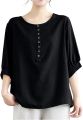 Button Up Beauty: Vintage Style Cotton Blouse for Women.