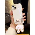 For Infinix Hot 11S X662 X622B X689F Hot 11S X6812 X6812B Hot 11S NFC Phone case 3D rabbit stereo stand electroplated soft case With bracelet. 