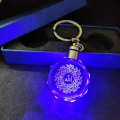 3D Crystal Led Light Key Chain for Gift Bike Laser Glass Islam Rectangle Key ring.