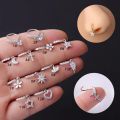 Piercing Nose Ring Hoop Woman Nose Septum Star Cross Wing Zircon Pendant Piercing Nariz Goth Body Jewelry Wholesale. 