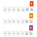 Guitar Chord and Scale Learning Cards 49Pcs Guitar Flash Cards Guitar Chord Cards for Acoustic and Electric for Learn Practice Teach. 