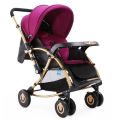 Baby Stroller C3 Pram for Your Baby with Rocking Mood and Adjustable Handle Bar Best Premium Quality Prams Trolly- Magenta and Blue.