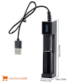 Battery Charger For Trimmer Battery 1 Slot for 16340, 14500, 18650, 26650 3.7V Lithium Battery USB Fast Charge.