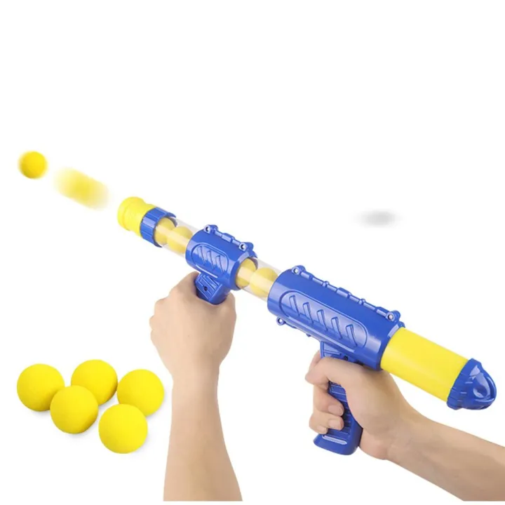(1 gun + 5 pcs eva ball) Air power blaster soft eva ball gun/ safe soft ball gun / foam ball gun