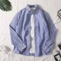 Spring and Summer Long Sleeves Striped Shirt Korean Style Loose Men's Shirt Trendy Teenagers Thin Student Couple Coat12. 