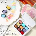 Monja 9 Colors/box Nail Art UV Gel Pat Painting Drawing Gels Quick Dry No-wipe Colors Gradient Paint-Drawing Changing Soak Off Polish DIY Manicure Design Decor Tools. 