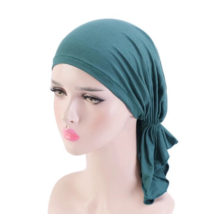 【beauty code store】Muslim Modal Cotton Elastic Turban Cap Head Pirate Hat Cancer Bandanna Cap Chemo Hair Loss Cover Beanie Scarf